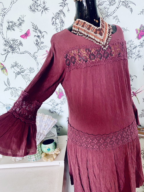 Šaty boho moka s krajkou — foto 4