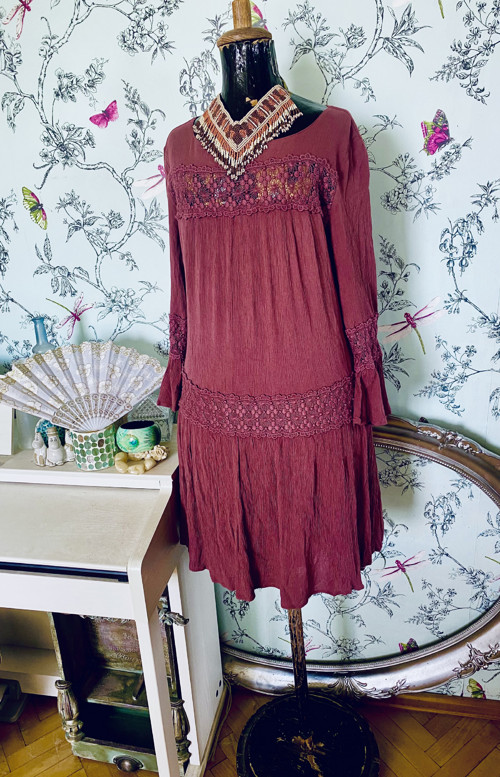 Šaty boho moka s krajkou — foto 2