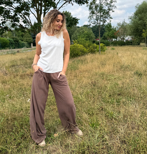 Volné kalhoty hnědé — foto 2