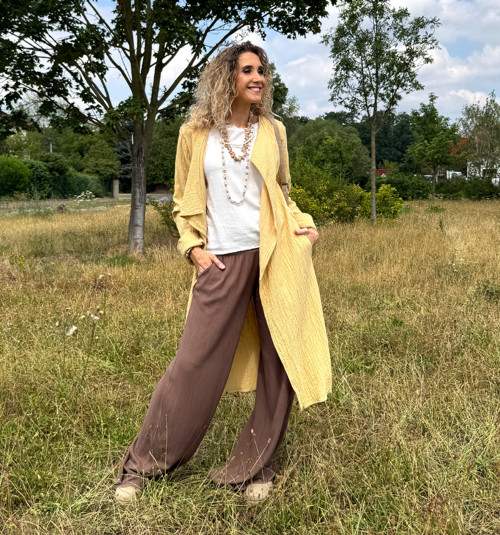 Volné kalhoty hnědé — foto 4