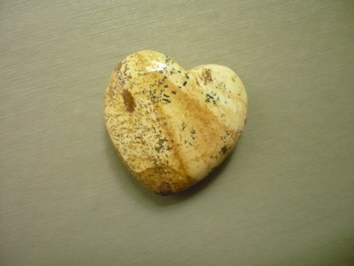 Vrtané srdíčko 3 cm - jaspis pískový, č.18f — foto 2