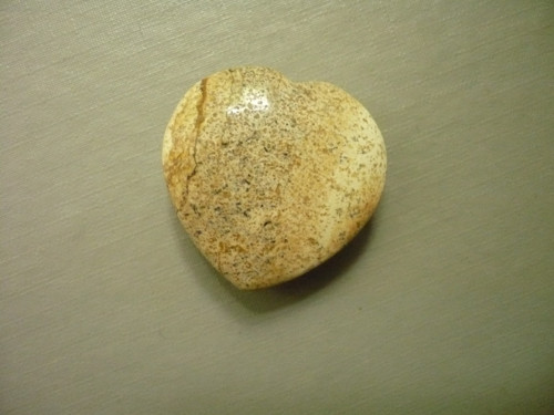 Vrtané srdíčko 3 cm - jaspis pískový, č.34f — foto 2
