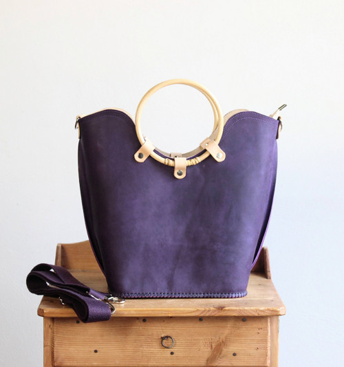 Leather handbag *Crazy-Violet* — foto 4
