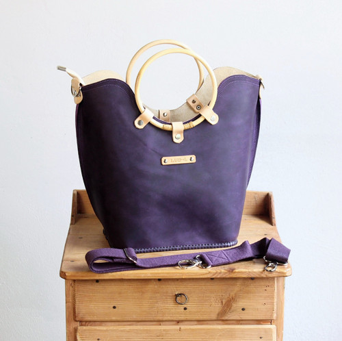 Leather handbag *Crazy-Violet* — foto 2