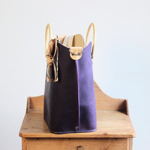 Leather handbag *Crazy-Violet* — foto 3