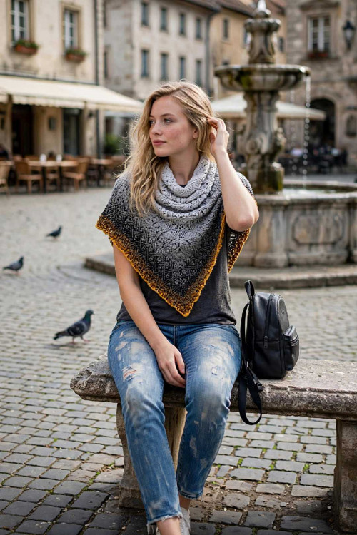 Háčkovaný šátek, pléd. — foto 3