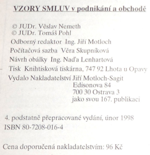 VZORY SMLUV v podnikání a obchodě, 1998 — foto 5