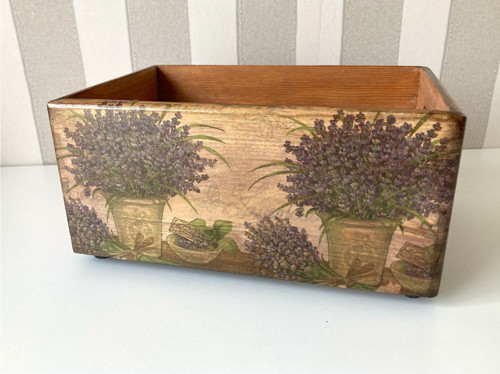 Dřevěný úložný box Lavender Meadow — foto 2