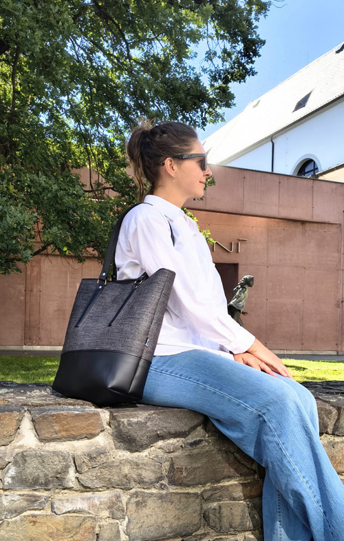 Emma shopper bag černá s antracitovou — foto 3