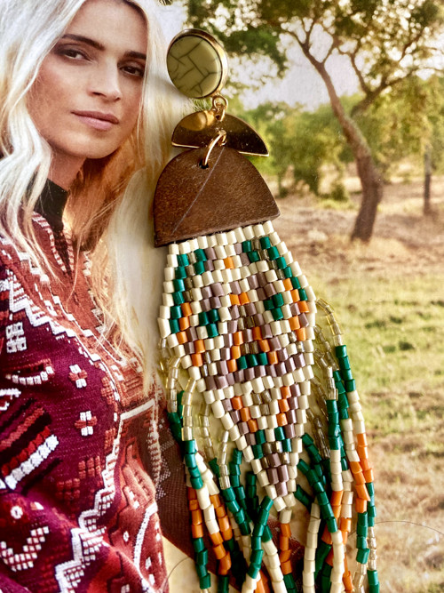 Náušnice boho indiáanské — foto 4
