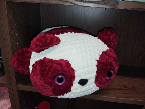 Puffy háčkovaný polštářek medvídek panda — foto 2