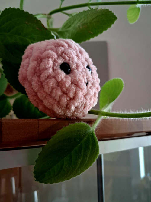 Háčkovaná růžová makronka — foto 3