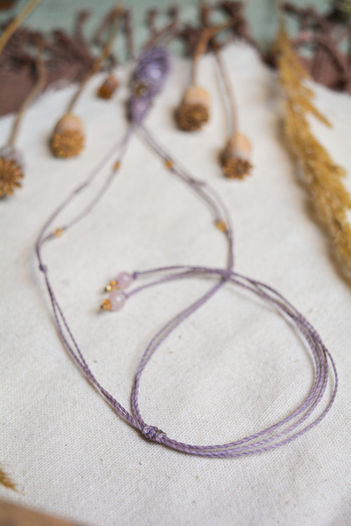 Macramé náhrdelník s ametystem - Flueth — foto 4