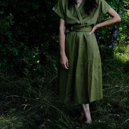 Kimono šaty mechová zelená — foto 2