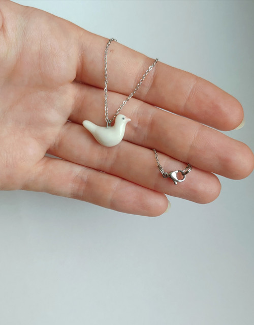 Přívěsek holubice porcelánová — foto 4