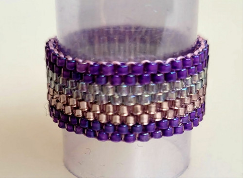 Purple Aura | Peyote | TOHO Beads prsten — foto 3