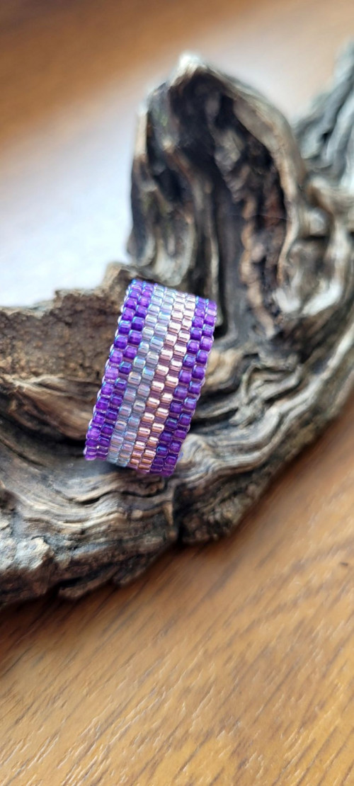 Purple Aura | Peyote | TOHO Beads prsten — foto 4