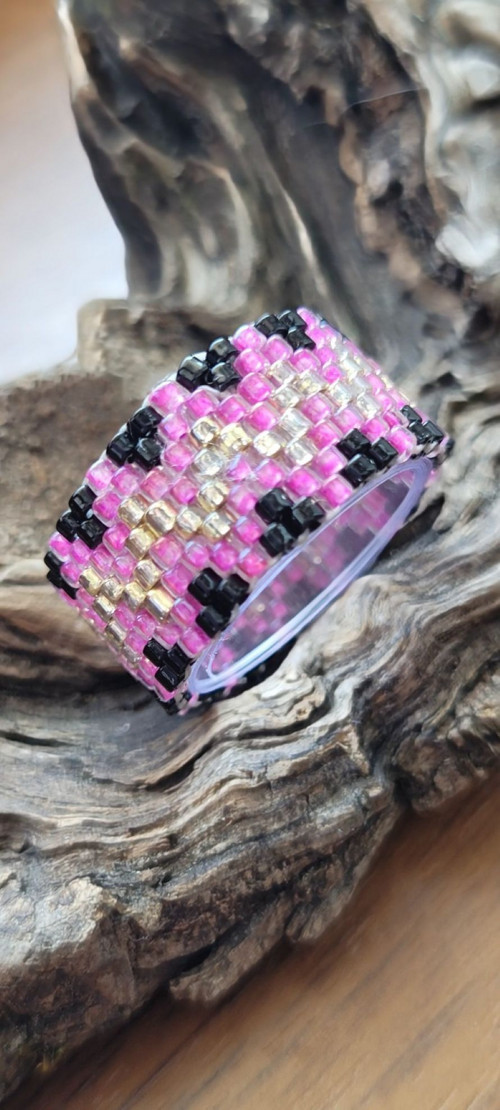 Fuchsia Mosaic ring | Peyote | TOHO Beads — foto 3
