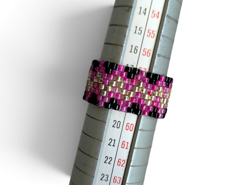 Fuchsia Mosaic ring | Peyote | TOHO Beads — foto 4