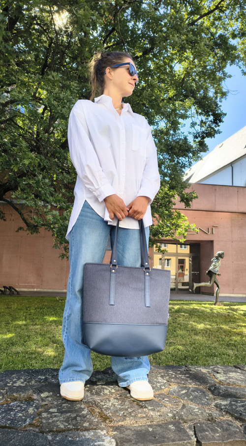 Emma shopper bag navy modrá — foto 2