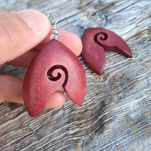 Náušnice spirálky purpurové — foto 2