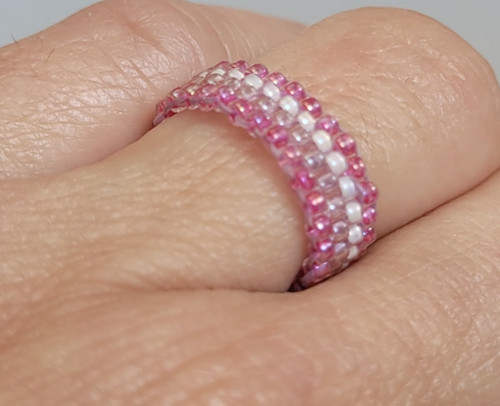 Pink Harmony Slim | Peyote | prsten z TOHO — foto 3