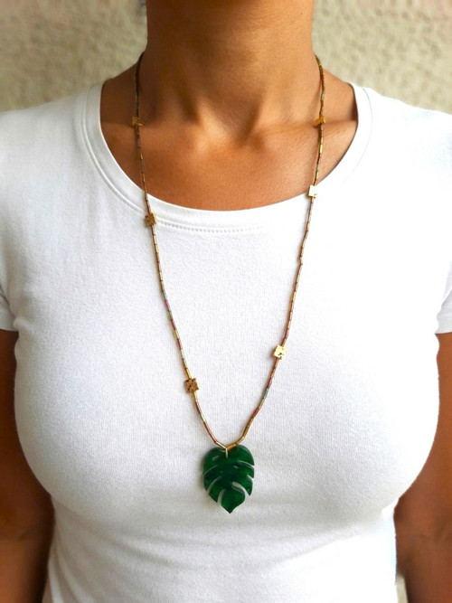 Monstera jungle - dámský náhrdelník — foto 2
