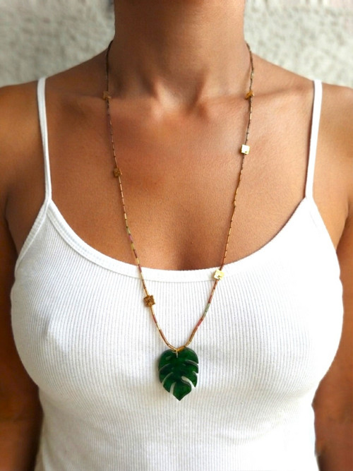 Monstera jungle - dámský náhrdelník — foto 3