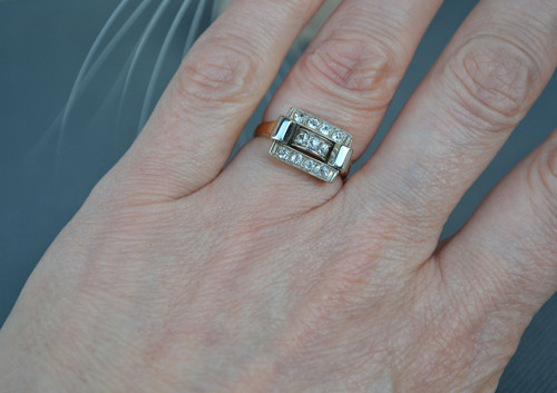 Prsten s diamanty - art deco — foto 4