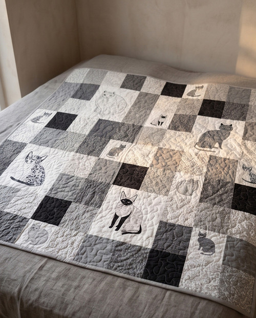 Patchworkový quilt ,, Kočky,, — foto 4