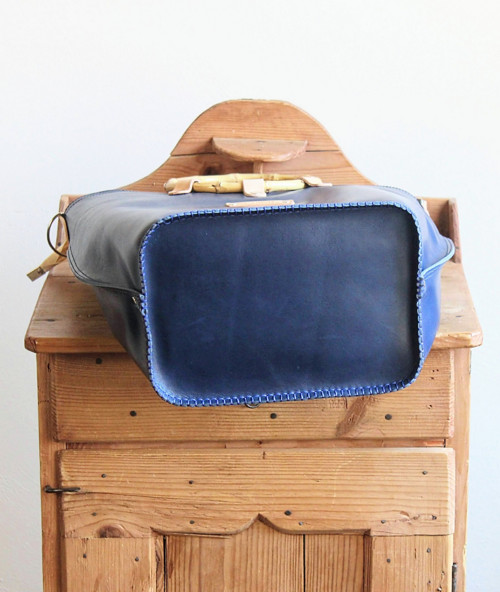 Leather handbag *Navy* — foto 3
