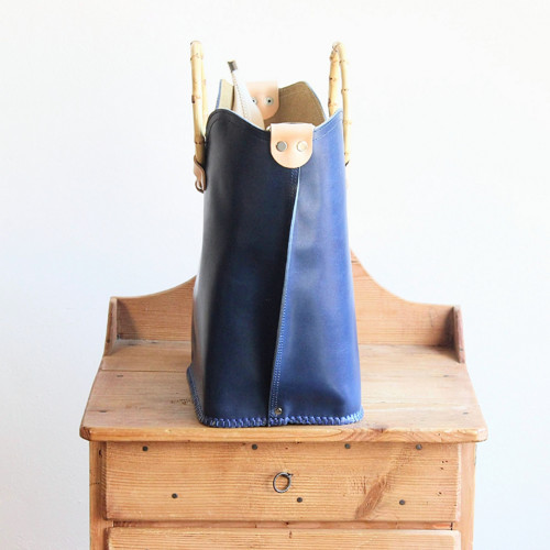Leather handbag *Navy* — foto 4