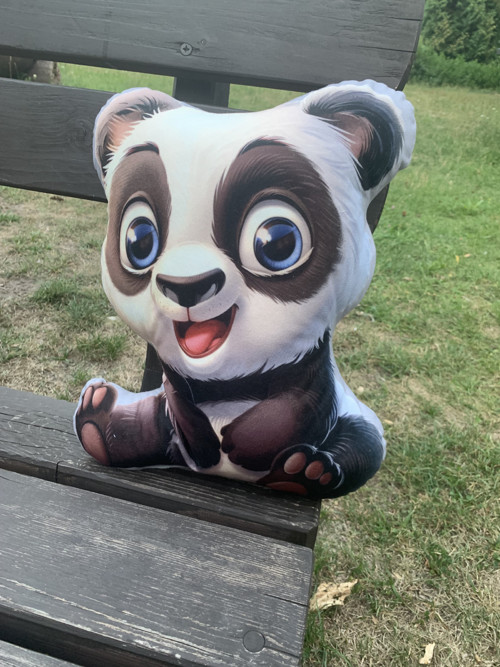 Polštář 3D - Panda (modré oči) — foto 3