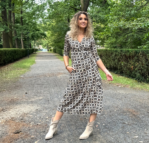 Zvonové zavinovací černobéžové — foto 3