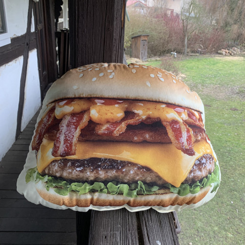 Hamburger velký - 3D polštář — foto 4