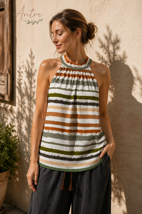 Halenka " V proužku " Boho mušelín — foto 4