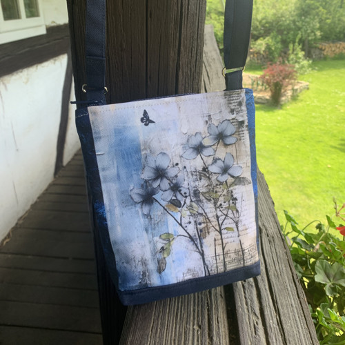 Modré kvítí - mini kabelka — foto 5