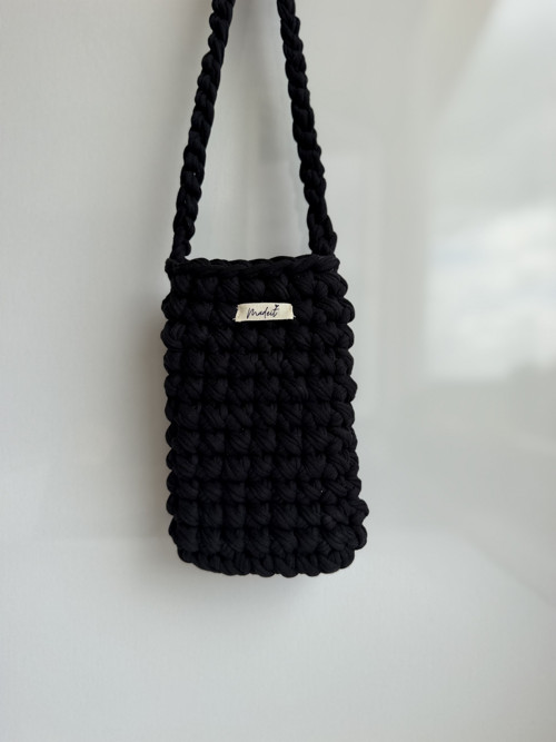 Crossbody kabelka na mobil - Černá — foto 2
