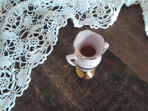 Retro karafa.....růžový porcelán — foto 3