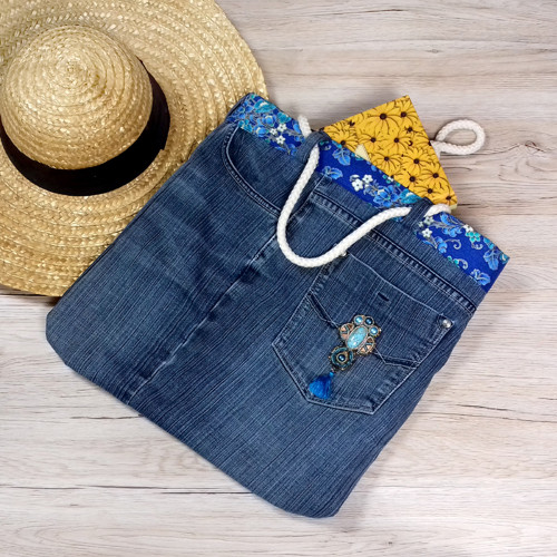 Boho džínová taška — foto 6