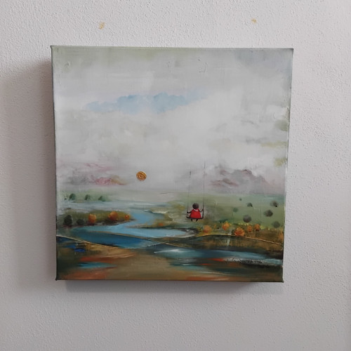 Ráno - abstrakce (30x30 cm) — foto 2