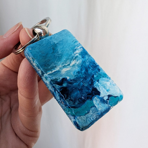 Frozen sea - malovaný přívěsek — foto 4