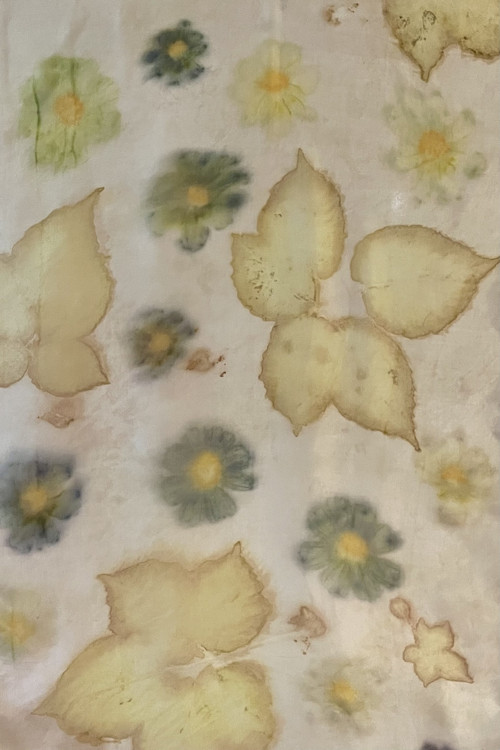 Hedvábná šála ecoprint — foto 3