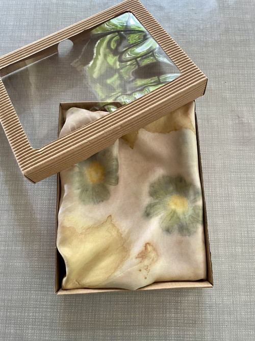 Hedvábná šála ecoprint — foto 5