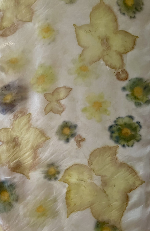Hedvábná šála ecoprint — foto 2