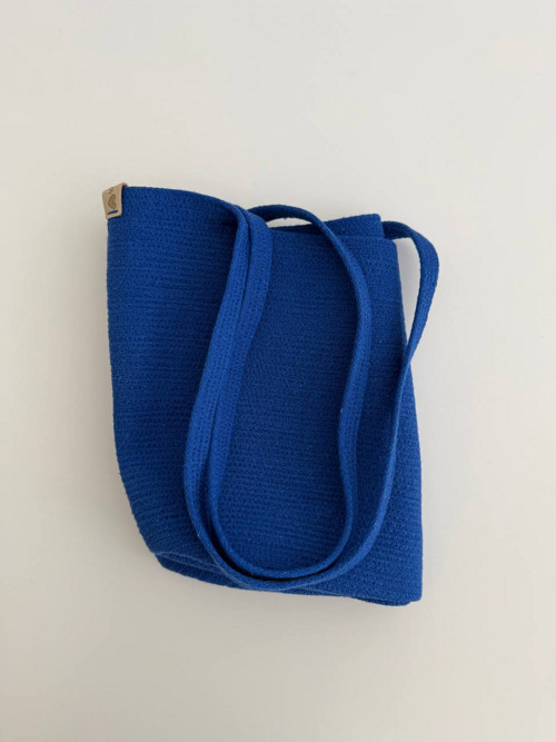 Modrá shopper taška ze šňůry — foto 3