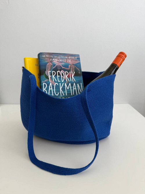 Modrá shopper taška ze šňůry — foto 2