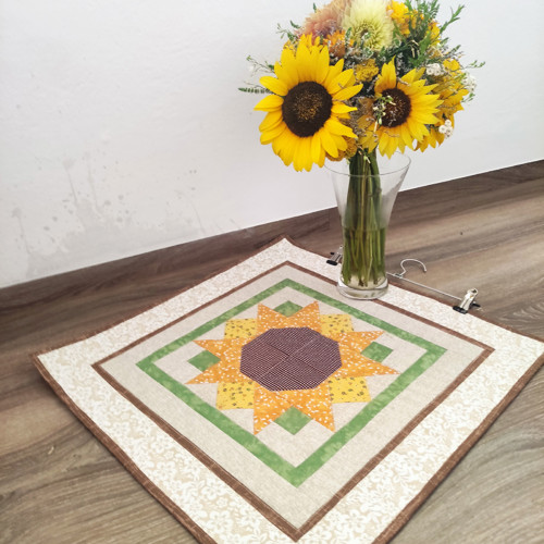 Ubrus patchwork slunečnice žlutý smetanový — foto 4