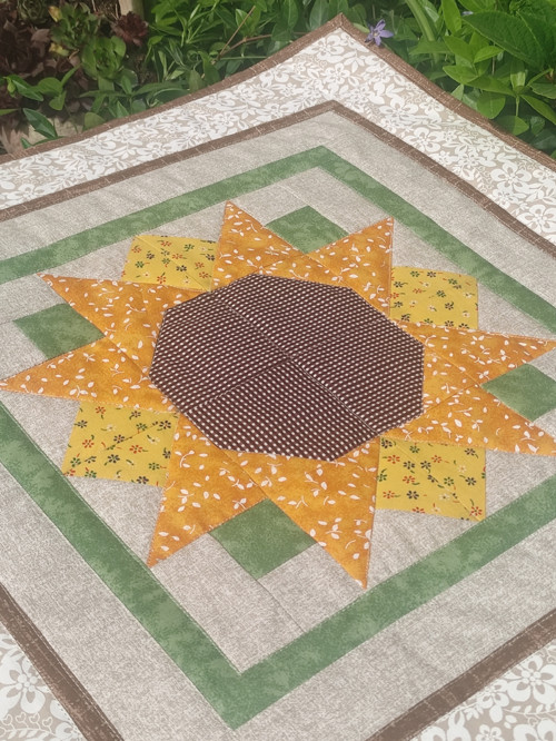 Ubrus patchwork slunečnice žlutý smetanový — foto 5