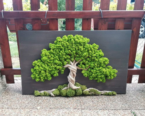 Mechový obraz, strom 60x100cm — foto 2